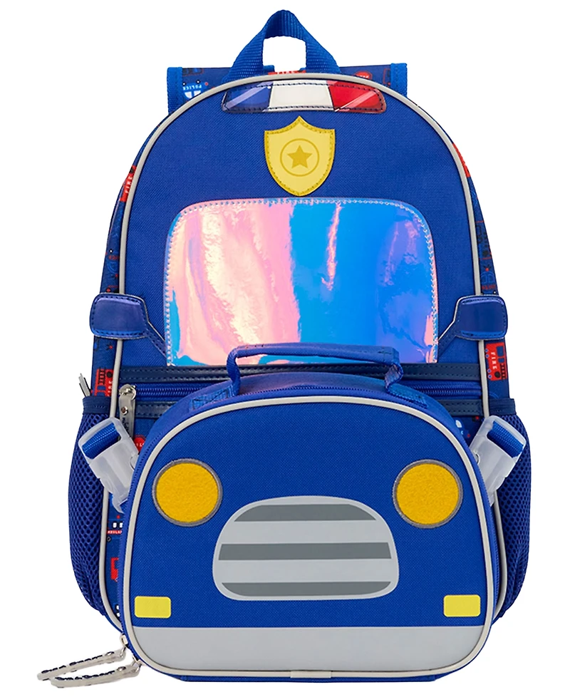 Biz & Bean Toddler Boys' Policeman Preschool Backpack and Lunch Bag, 2-Piece Set