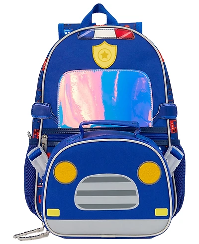 Biz & Bean Toddler Boys' Policeman Preschool Backpack and Lunch Bag, 2-Piece Set