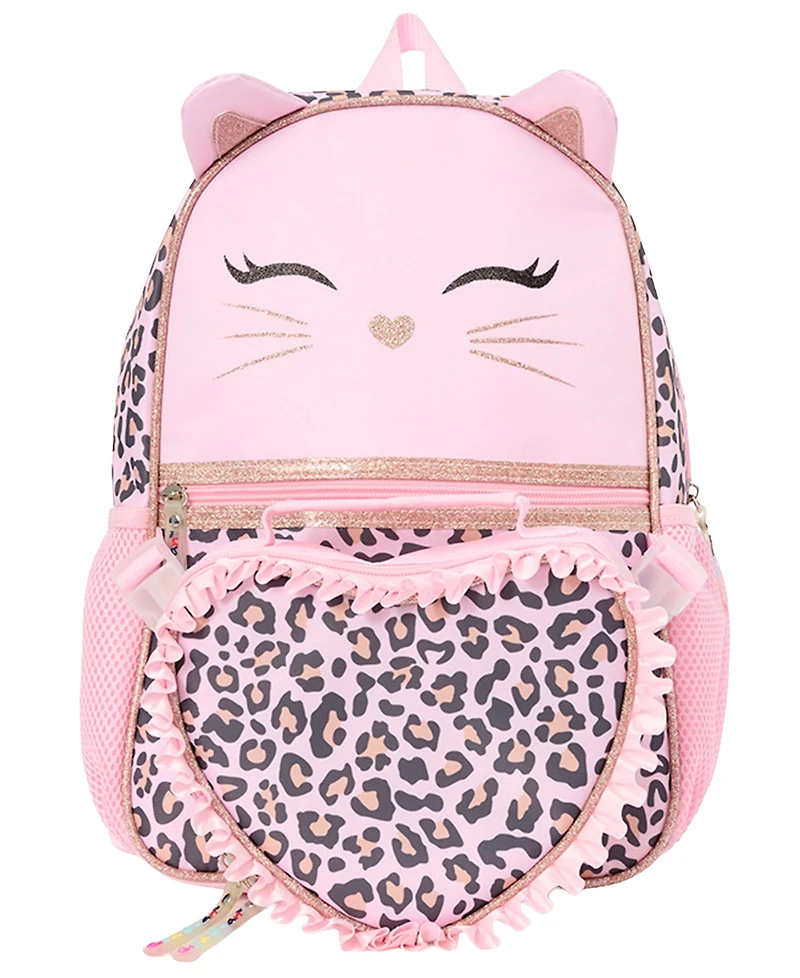 Biz & Bean Toddler Girls' Butterfly Preschool Cat Graphic Design Backpack and Lunch Bag, 2-Piece Set