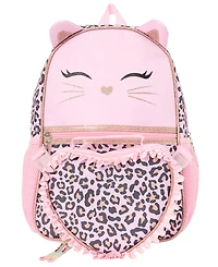 Biz & Bean Toddler Girls' Butterfly Preschool Cat Graphic Design Backpack and Lunch Bag, 2-Piece Set
