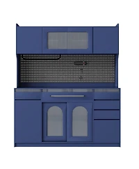 Streamdale Furniture 63'' W Freestanding Buffet with Hutch, Coffee Bar Storage Cabinet