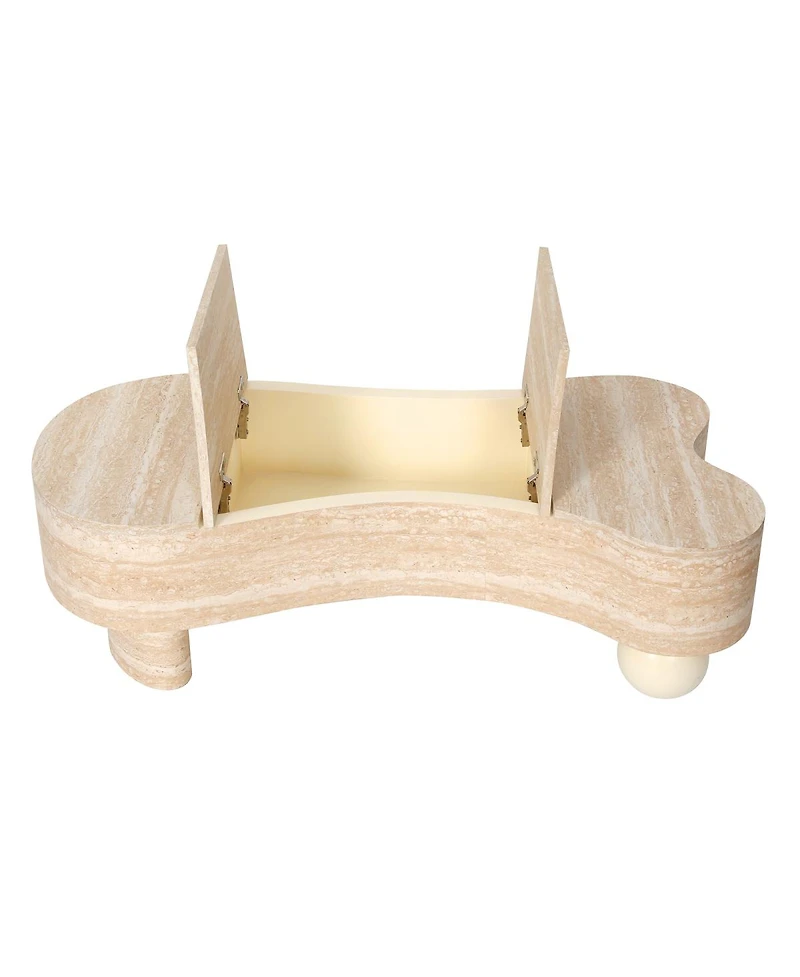 Streamdale Furniture Irregular Coffee Table with flip top and hidden storage compartment