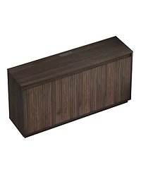 Streamdale Furniture 4-Door Wood Sideboard Buffet with Power Outlet and Wavy Texture