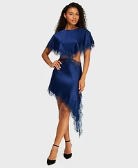 Alex & Sophia Women's Short-Sleeve Satin Dress