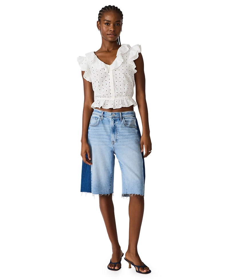 Steve Madden Women's Mayra Ruffled V-Neck Top