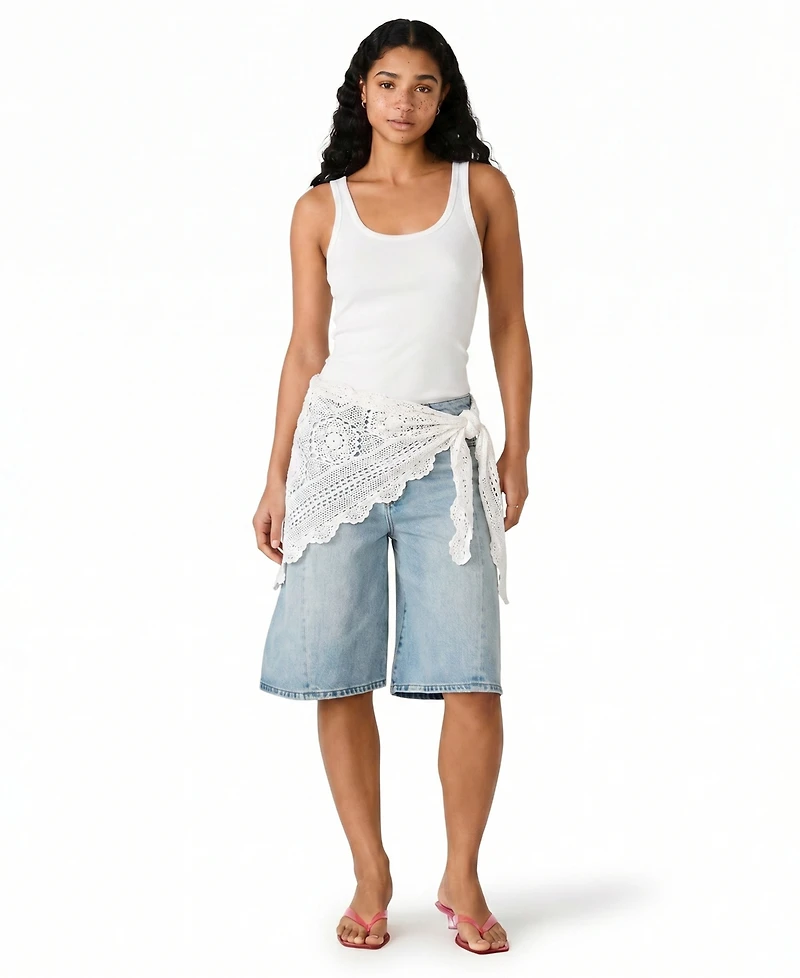 Steve Madden Women's Kesha Crochet Scarf-Detail Shorts