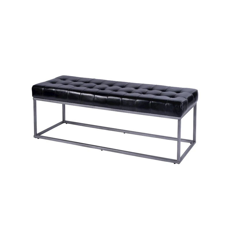 Butler Specialty Knox 54 in. W Leather and Iron Accent Bench
