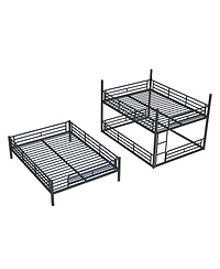 Streamdale Furniture Queen Triple Metal Bunk Bed with Safety Guardrails