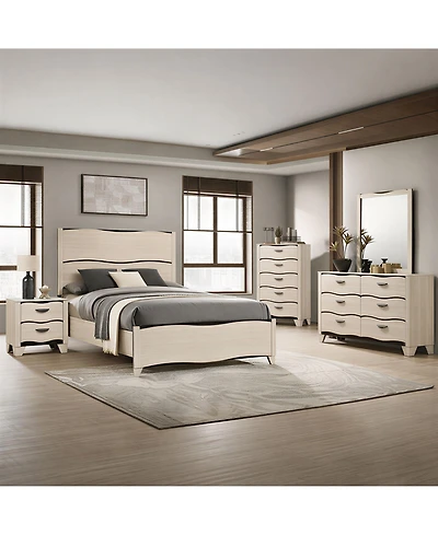 Kings Brand Furniture 6-Piece Bedroom Set - Queen Size Bed with Dresser, Mirror, Chest and 2 Nightstands