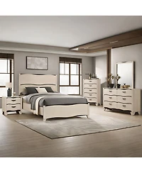 Kings Brand Furniture 6-Piece Bedroom Set - Queen Size Bed with Dresser, Mirror, Chest and 2 Nightstands