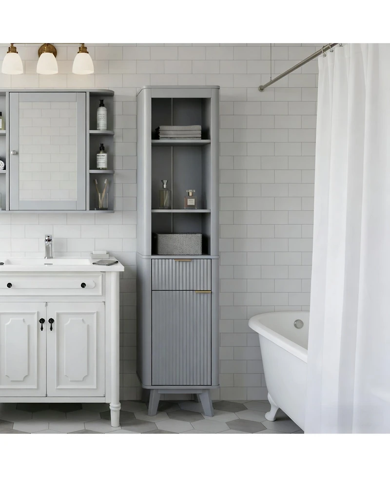 Phying Bathroom Storage Cabinet with Adjustable Shelves One Drawer and Door Multifunctional for Bathroom Living Room Entryway Kitchen
