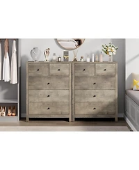 homfan Modern 5 Drawer Dresser for Bedroom - Tall Wooden Chest, Storage Organizer, Drawers Entryway, Hallway, Closet, Kids Room, Home Office