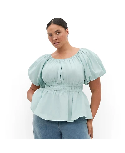 City Chic Women's Lilli Puff Sleeve Top