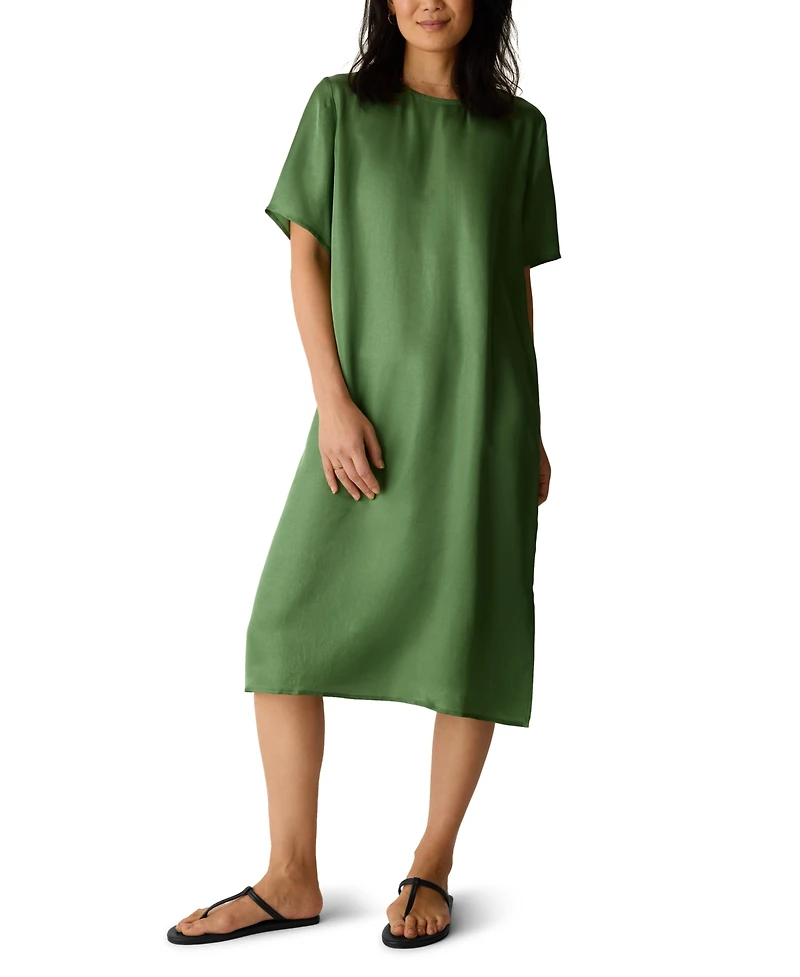 Eileen Fisher Women's Short-Sleeve Round Neck Dress