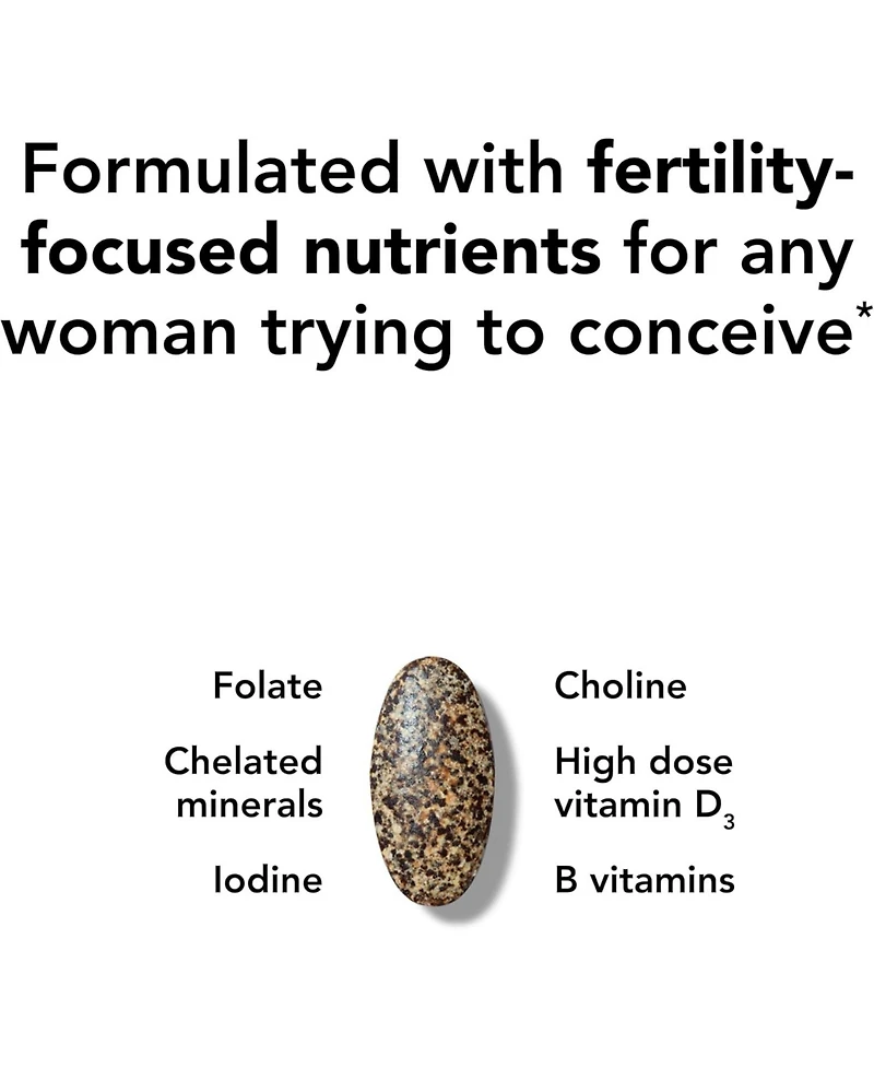 Theralogix TheraNatal Core Preconception Vitamin Supplement -90-Day Supply - Fertility Support with Folate, Vitamin D3, Choline & More