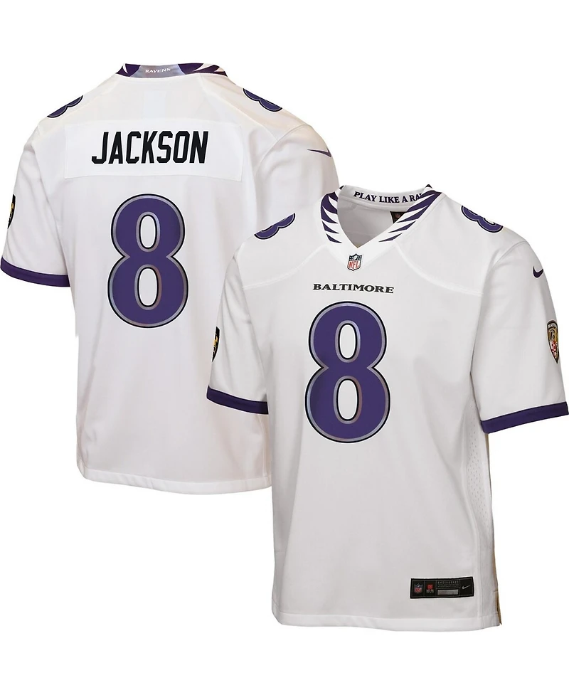Nike Big Boys and Girls Lamar Jackson White Baltimore Ravens Game Jersey
