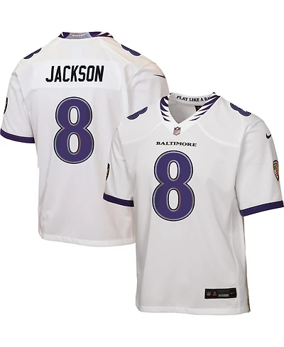 Nike Big Boys and Girls Lamar Jackson White Baltimore Ravens Game Jersey