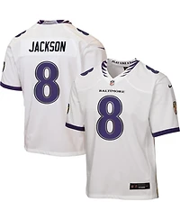 Nike Big Boys and Girls Lamar Jackson White Baltimore Ravens Game Jersey