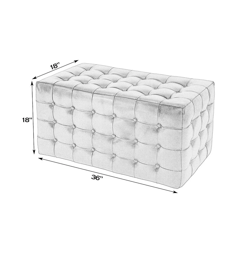 Butler Specialty Kingston 36 in. W Leather Upholstered Accent Bench with Tufting