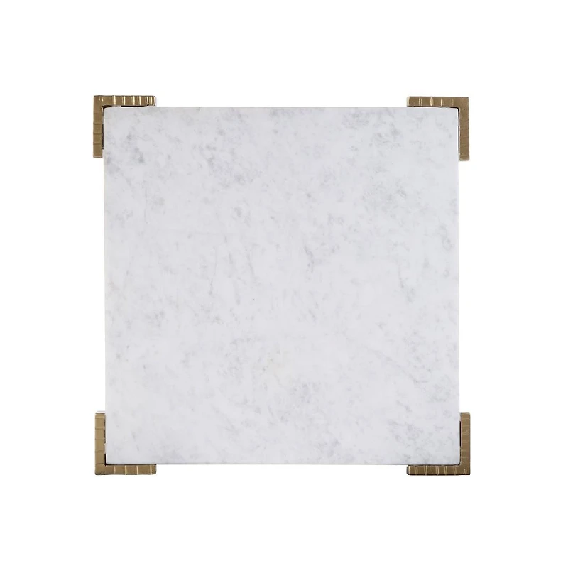 Butler Specialty Loric 18 in. W Square Iron and Marble Side Table