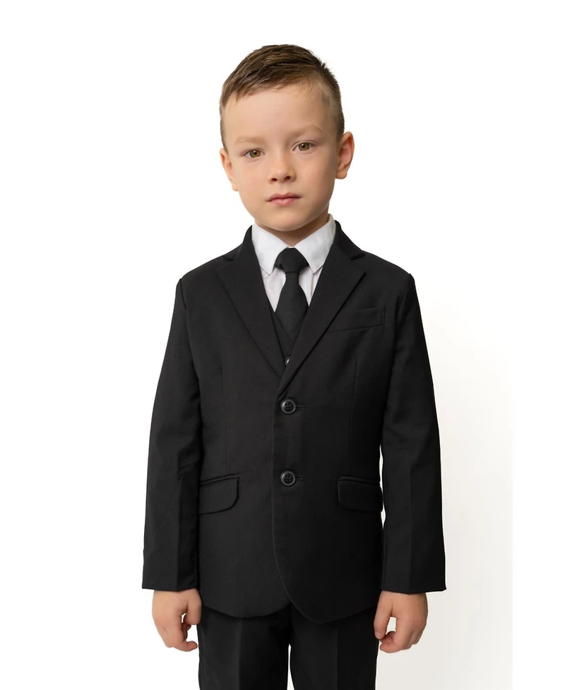 Peanut Butter Collection Toddler Boys 007 Slim Fit 5-Piece Shirt, Tie, Jacket, Vest and Pants Suit Set