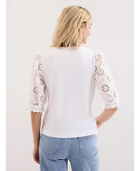 Phase Eight Women's Eleanor Floral Eyelet Detail Top