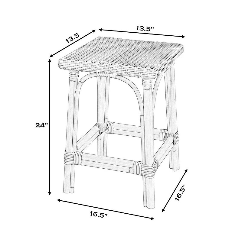 Butler Specialty Riviera Square 24"H Rattan Counter Stool