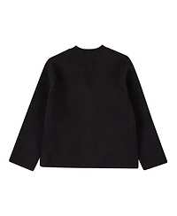 MeMoi Little Girls 100% Cotton Knit 2-Pocket Button-Down Cardigan With Raised Crest