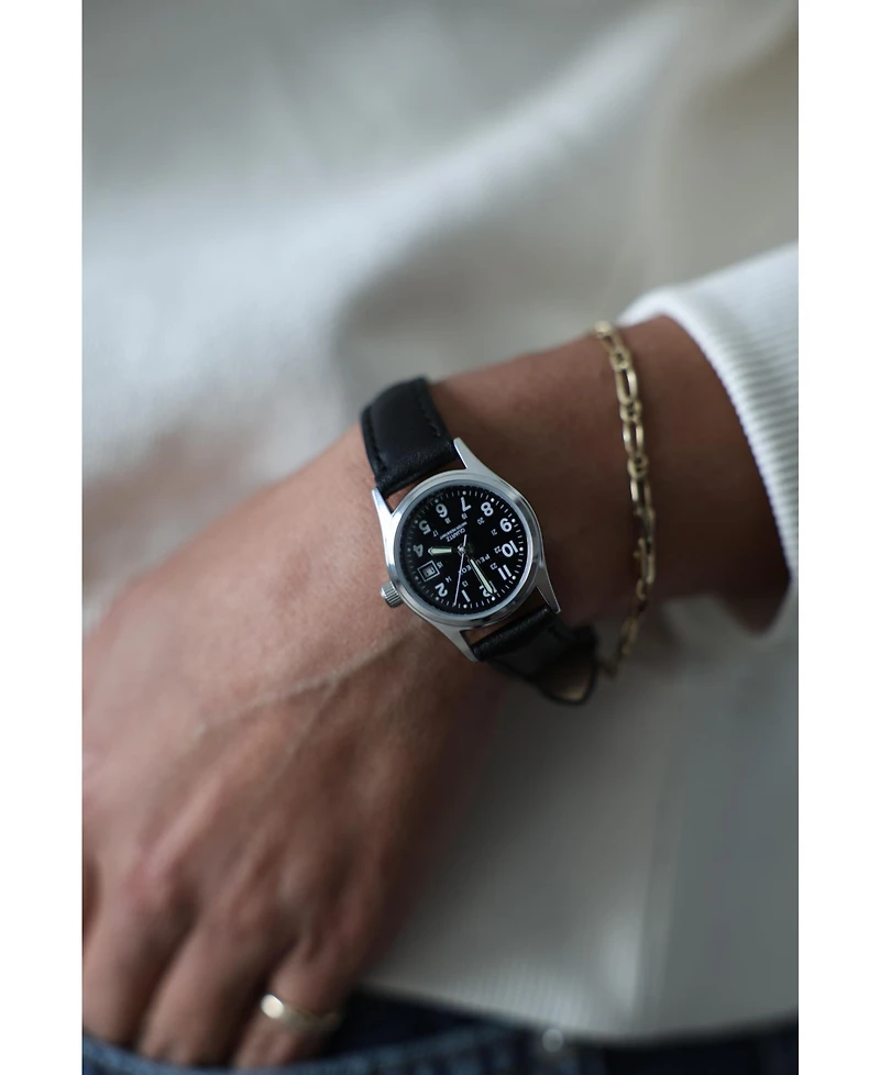 Peugeot Women s Black Nurses Sport Calendar Wrist Watch with Black Leather Strap