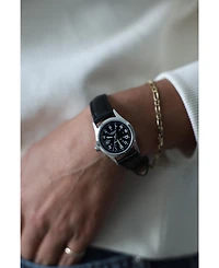 Peugeot Women s Black Nurses Sport Calendar Wrist Watch with Black Leather Strap