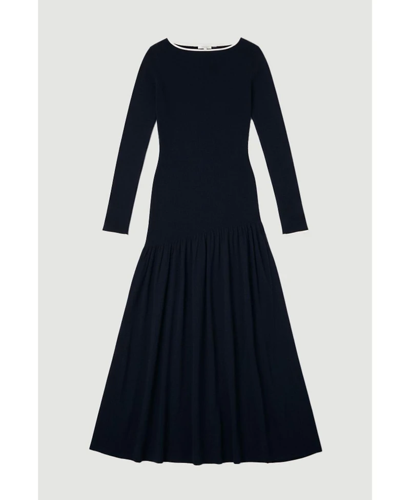 Karen Millen Women's Wool Blend Sheer Knitted Skirt Dress