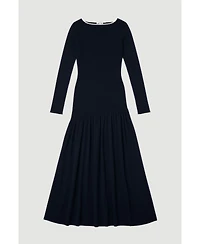 Karen Millen Women's Wool Blend Sheer Knitted Skirt Dress