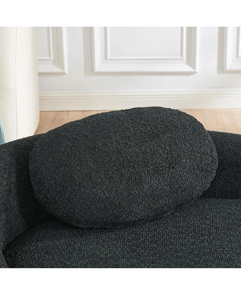 Streamdale Furniture Modern Oval Single Lazy Sofa Chair with Pillow