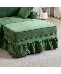 Streamdale Furniture Modern Chenille L-Shaped Sectional Sofa with Ruffled Skirt