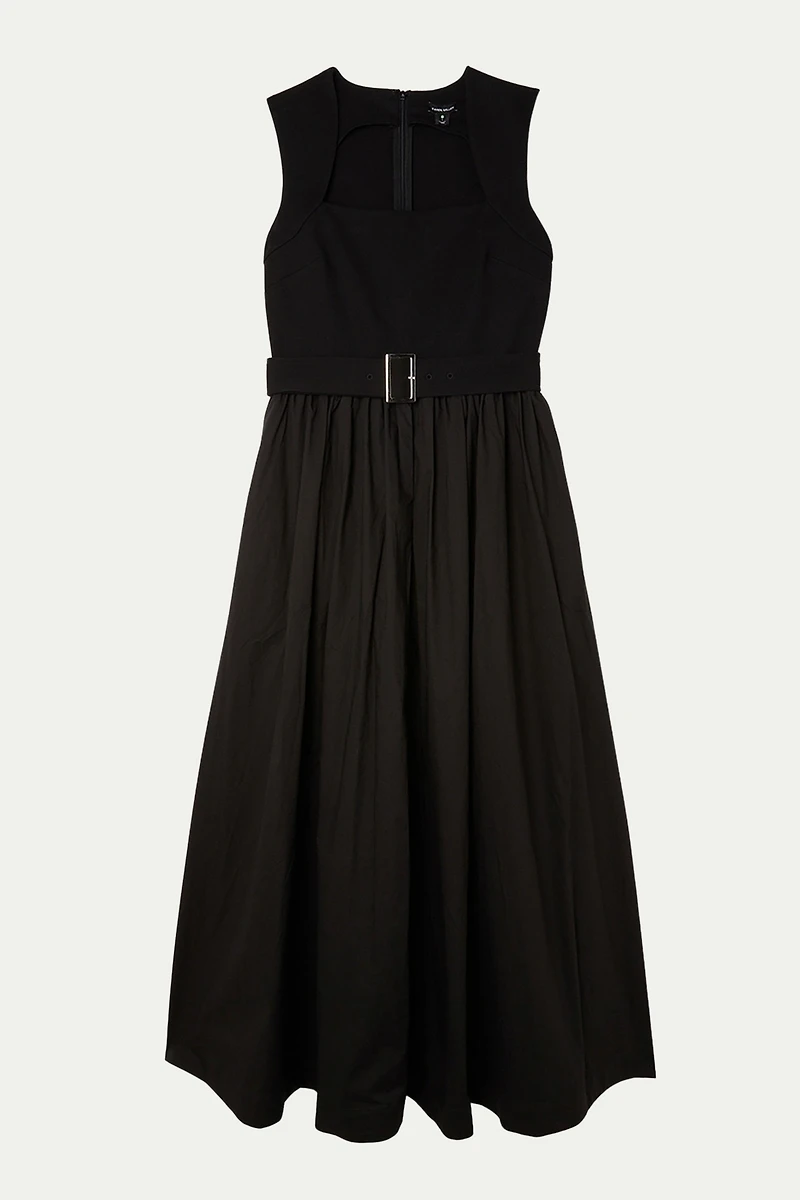 Karen Millen Women's Square Neck Belted Maxi Dress