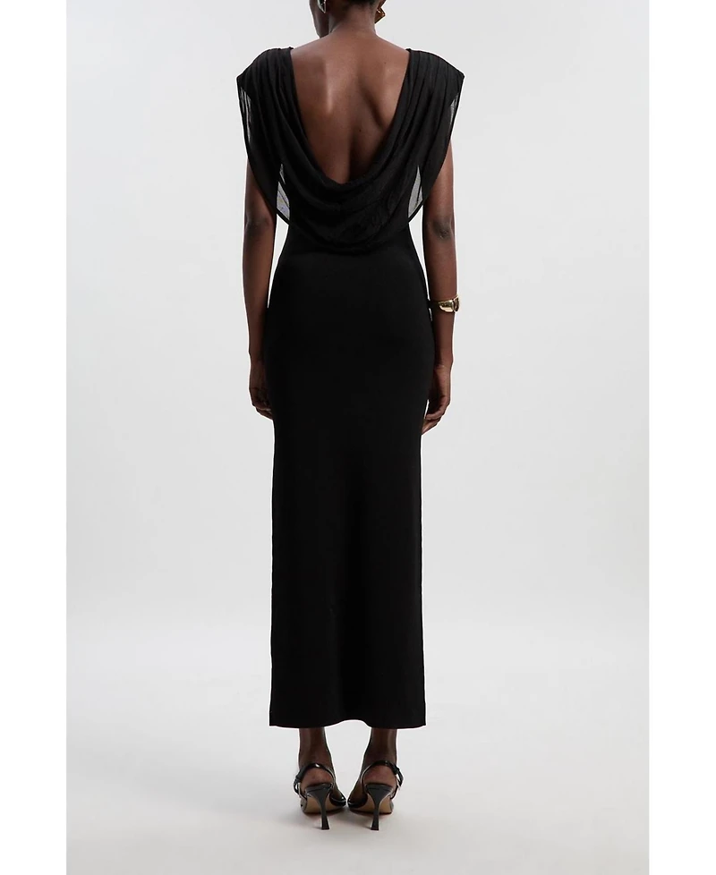 Karen Millen Women's Plunge Back Sleeveless Maxi Dress