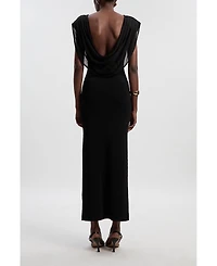 Karen Millen Women's Plunge Back Sleeveless Maxi Dress