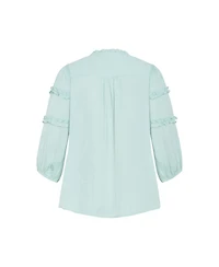 City Chic Women's Drama Queen Elbow Sleeve Shirt