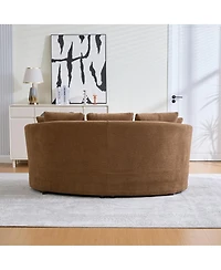 Streamdale Furniture Wide Modern Curved Plush Chenille Sofa with 4 Removable Cushions