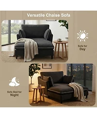 Streamdale Furniture Modern Chaise Lounge Sofa Bed with Pillows