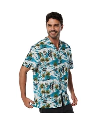 Mio Marino Mens Casual Button-Down Hawaiian Short Sleeve Shirt