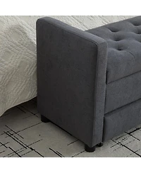 Streamdale Furniture Modern Upholstered Storage Bench with Rolled Arms