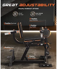 Fed Fitness 650LBS Commercial 3-in-1 Leg Machine, Pro Integrated Extension Curl Equipment, High-End Stable Lower Body Strength Trainer