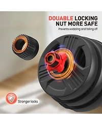 Fed Fitness Adjustable Dumbbells Set, 20LB (10 Lb Pair) Free Weight Set with Connector, 2 in 1 Dumbbells Set Used as Barbell, Kettlebells