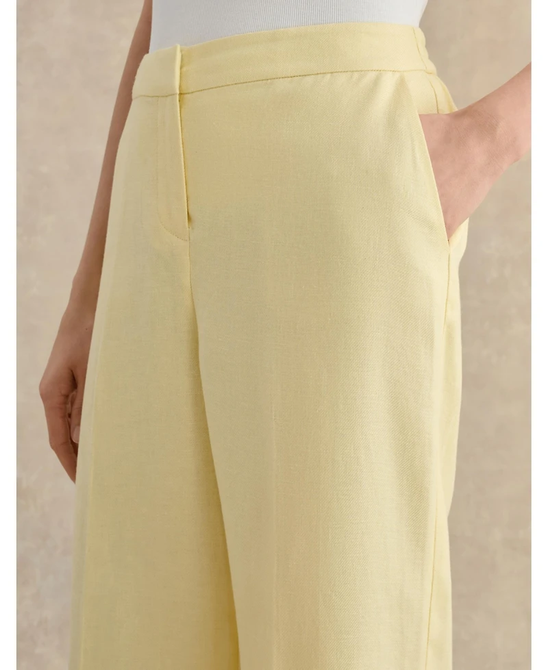 Hobbs London Women's Adalee High-Waist Linen Trousers