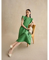 Hobbs London Women's Vanessa Ruffle Sleeve Midi Dress