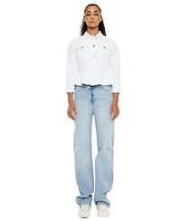 KanCan Women's Marilou Peplum Denim Jacket