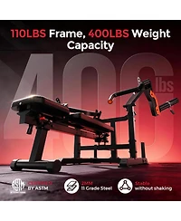 Fed Fitness SO2 Chest Press Bench Machine, 400LBS Tension Level, 4-Level Adjustable Converging Arms, Unique Bench Design for Strength Training