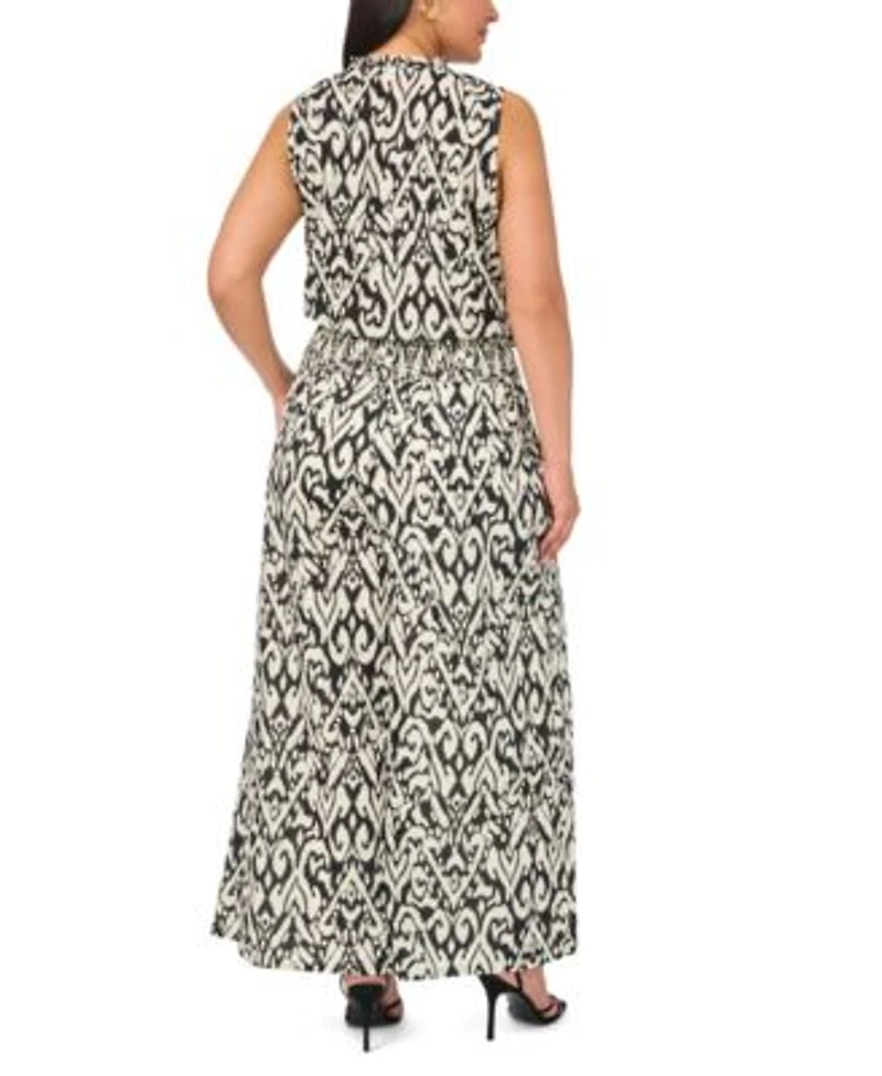 Vince Camuto V Neck Sleeveless Flowy Shell Top Mid Rise Cropped Wide Leg Pants