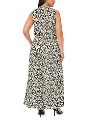 Vince Camuto V Neck Sleeveless Flowy Shell Top Mid Rise Cropped Wide Leg Pants